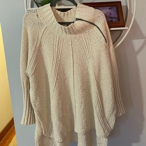 Free People Women's Medium Large M/L Cream Pullover Sweater